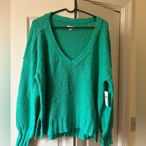 Pilcro (Anthropologie brand) Women's oversized Green V-Neck Sweater - Size XL